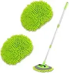 Ordenado 2 in 1 Chenille Microfiber Car Wash Brush Mop Mitt with 45" Aluminum Alloy Long Handle, Car Cleaning Kit Brush Duster, Not Hurt Paint Scratch Free