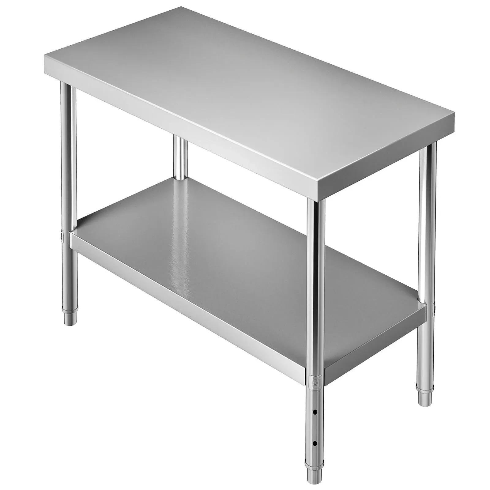 Stainless Steel Prep Table 60 x 24 x 34 in. Metal Worktable with Adjustable Undershelf Kitchen Prep Table