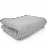 CHEMICAL GUYS MIC_781_01 Waffle Weave Gray Matter 70/30 Blend Microfiber Drying Towel with Silk Edging, 25" x 36"