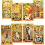 KIINO 78 Gold Foil Tarot Cards with Guide Book Tarot Deck for Beginner