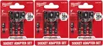 Milwaukee 48-32-5033 Power Drill Bit Extensions Shockwave Socket Adapter Set, 1/4", 3 Pack