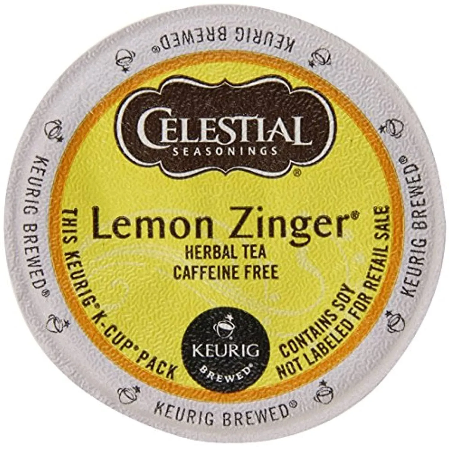 Celestial Seasonings Herbal Tea, Lemon Zinger, Caffeine Free, K-Cup Pods - 24 pack, 0.11 oz pods