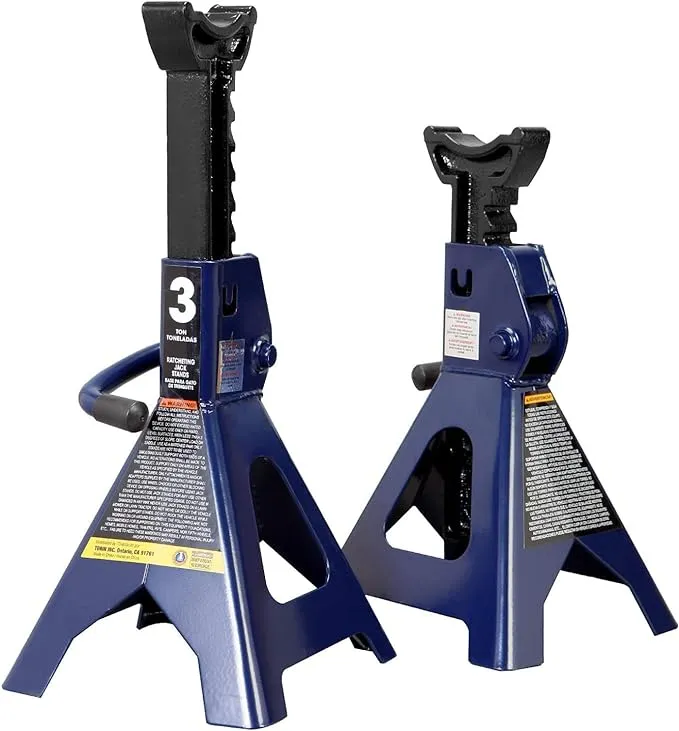 Torin 3 Ton High Lift Jack Stands f or Ga rage Car Truck Lift 2-Pieces, Blue, A