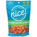 Nice! Cashew Halves and Pieces, Honey Roasted 9.25 oz