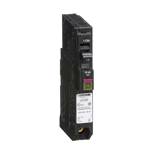 Square D QO 15 amps Arc Fault/Ground Fault Single Pole Circuit Breaker