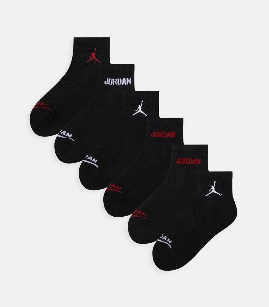 Jordan Boys Legend Ankle 6-Pack Socks - Black/Black Size S