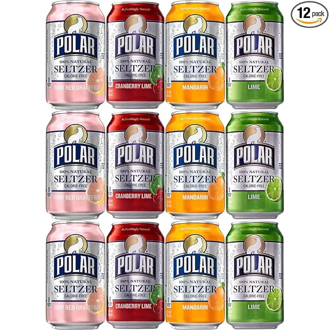 Polar Seltzer Variety Special, Cranberry Lime, Mandarin, Ruby Red Grapefruit, Lime Flavor, 12 oz Can (3 x 4 Flavors, Total of 12 Cans