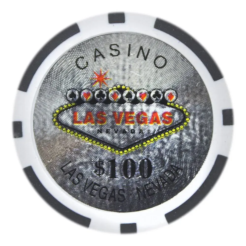 Brybelly Las Vegas Casino Poker Chip Heavyweight 14-Gram Clay Composite – Pack of 50