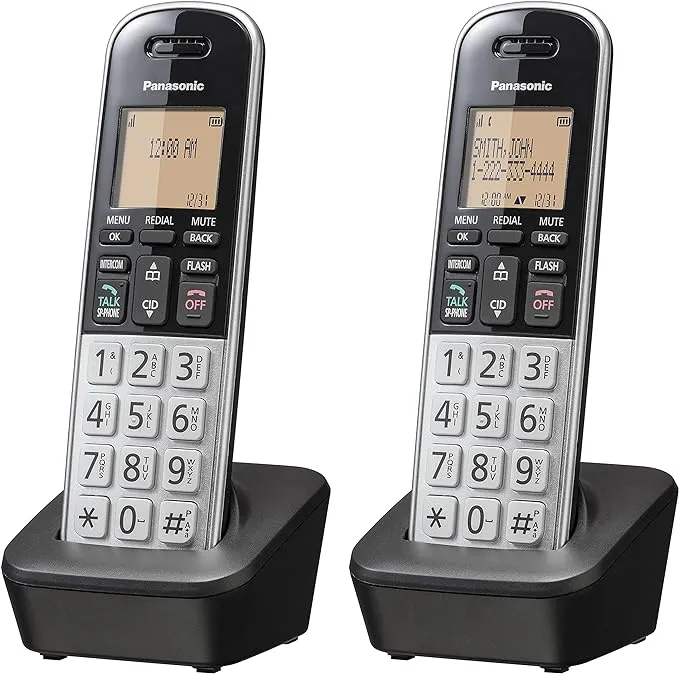 Panasonic 1.6" Amber Dial DECT 6.0 Cordless Phone (2 Handsets) KX-TGB812S