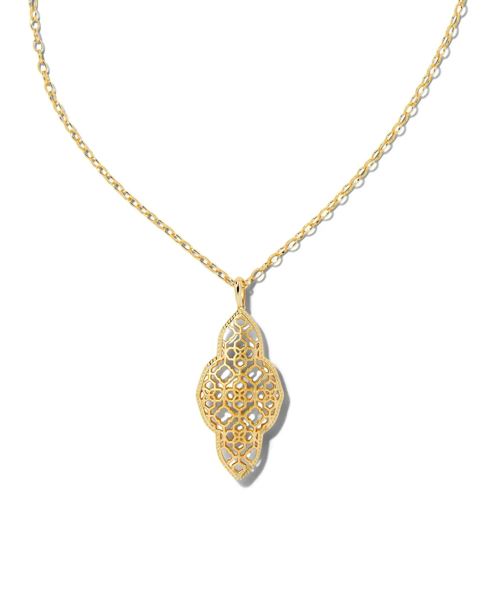 Kendra Scott Abbie Long Pendant in Gold