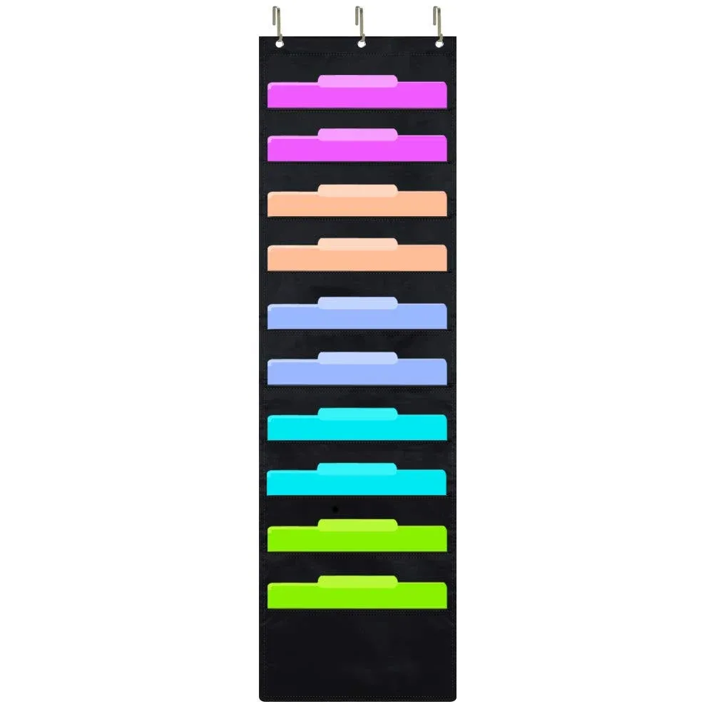 Eamay Hanging File Folder Organizer Wall Mounted - 10 Pockets Wall File Folde...