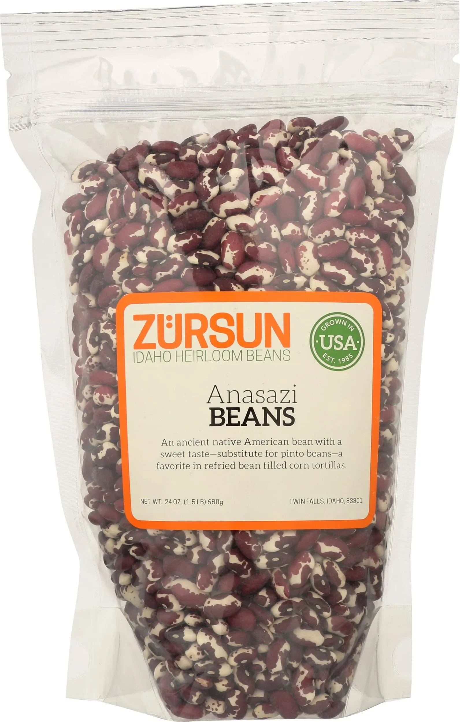 Zursun Idaho Heirloom Beans Beans, Anasazi - 24 oz