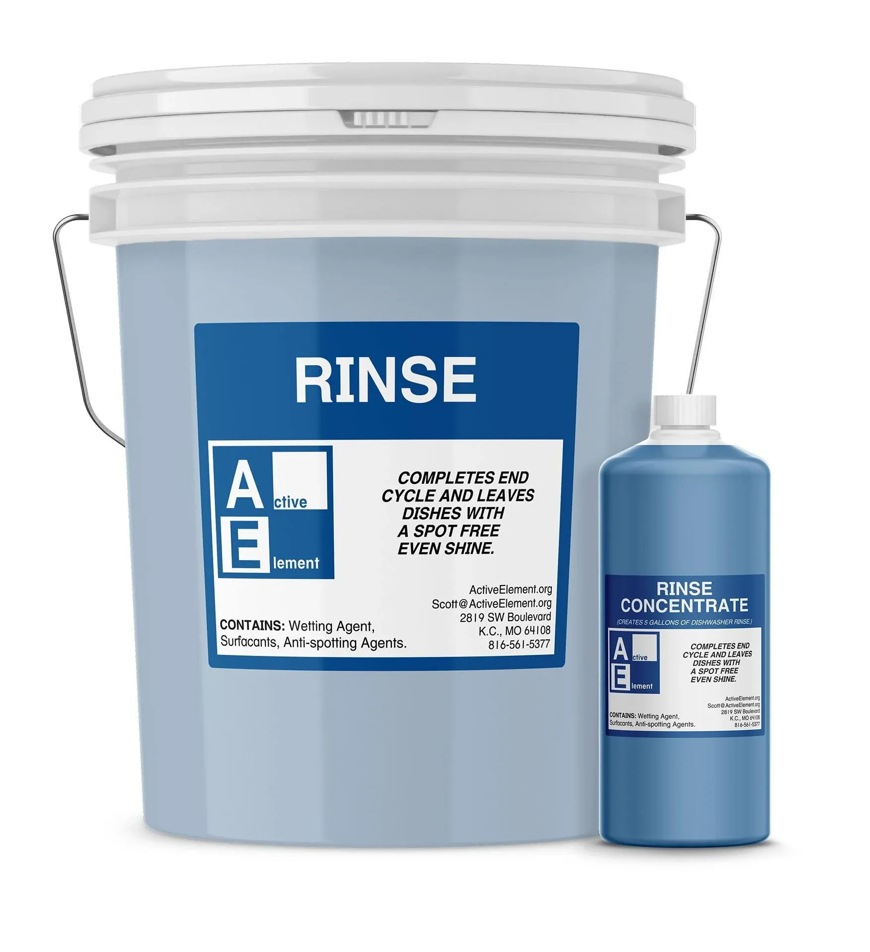 Commercial Dishwasher Rinse Detergent Makes two 5-gallon pail Count 2