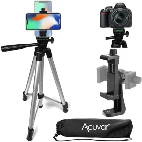 Acuvar 50 inch Smartphone/Camera Tripod with Rotating Mount. Fits iPhone X, 8, 8+, 7, 7 Plus, 6, 6 Plus, 5s Samsung Galaxy, Android, etc., Other