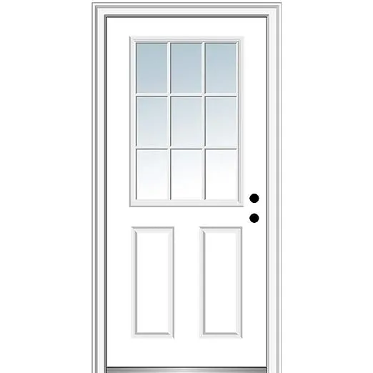 Verona Home Design Clear Glass Fiberglass Prehung Front Entry Door, White