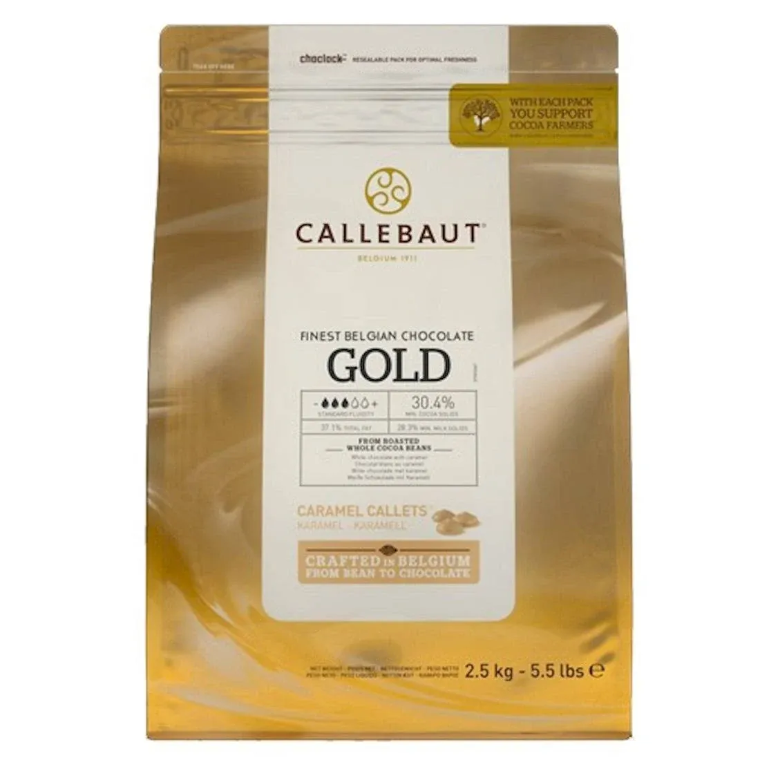 Callebaut Gold Chocolate 5.5lb Bag