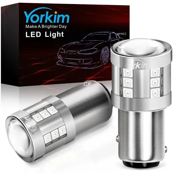 Yorkim 1157 LED Bulb Red 3000 Lumens 2357 300 Super Brighter Brake Lights 2057 ...