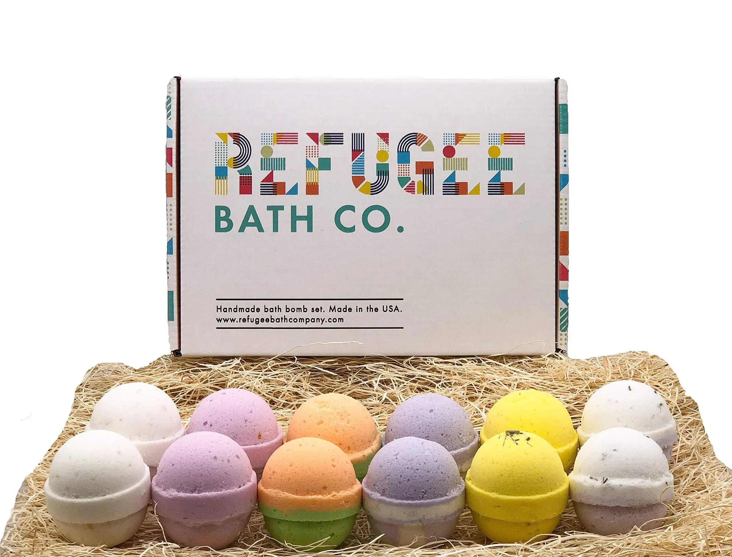 Refugee Bath Co. Variety Pack Bath Bombs 2.5 oz. Each Cocoa Butter and Plant ...