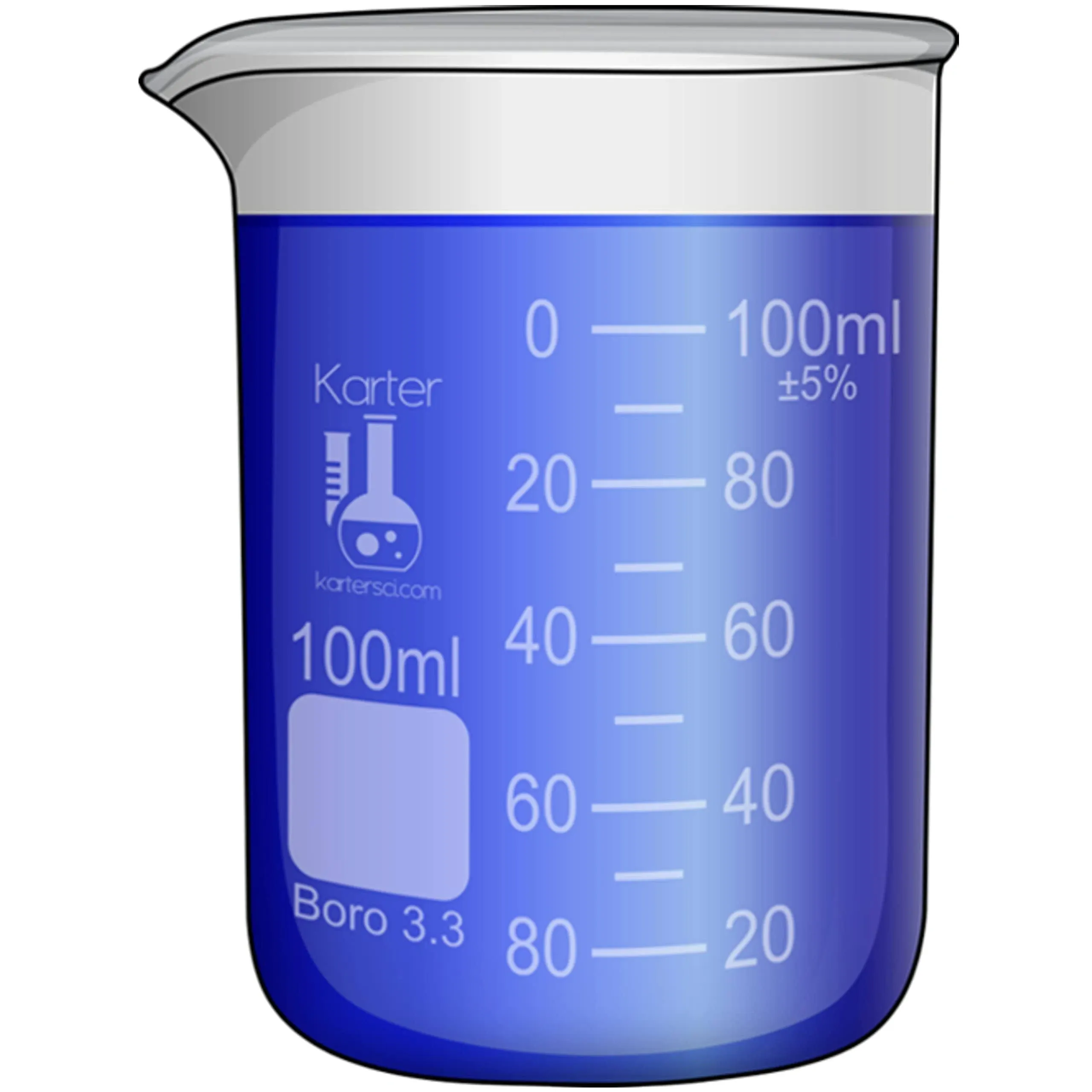 100ml Glass Beaker, Griffin Low Form, Graduated, Karter Sci 213D32 (Single)