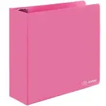 3" Slant-D Ring View Binder w/ 2 Pockets pink