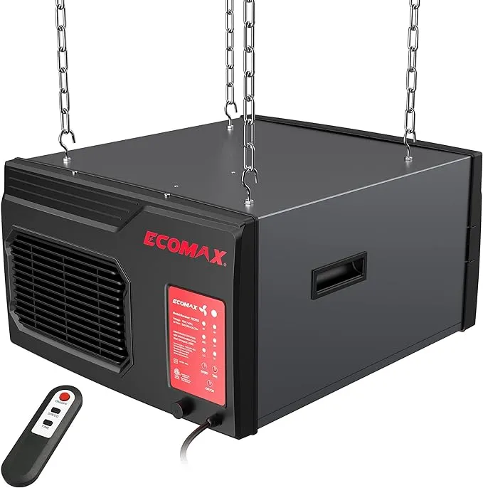 Ecomax MCF03 Air Filtration System 3-Speed Hanging Ceiling Dust Collectors f...