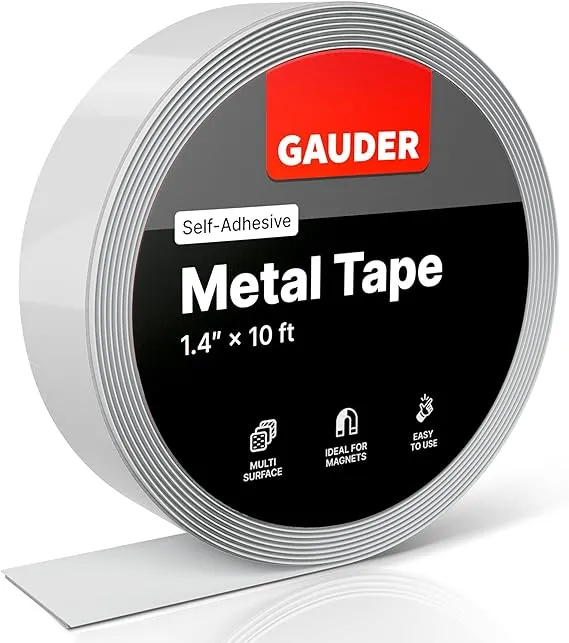 GAUDER Metal Tape Self Adhesive | Ferrous Tape for Magnets, Metallic Steel Strip