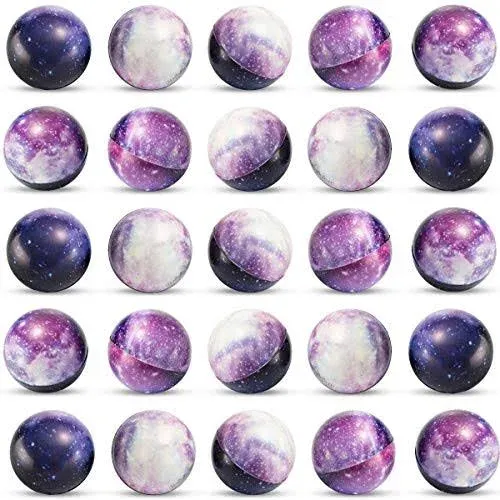 Bedwina Galaxy Stress Balls for Kids - Pack of 50 Bulk - Squeeze Anxiety Fidget Sensory Balls for Children with Outer Space Theme, Great