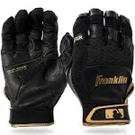 Franklin Shok Sorb x Adult Baseball Batting Gloves (BLACK/GOLD-MED)