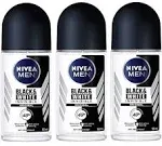 Nivea for Men Deodorant Roll On 1.69 Oz (Invisible B&W Power) Pack of 3