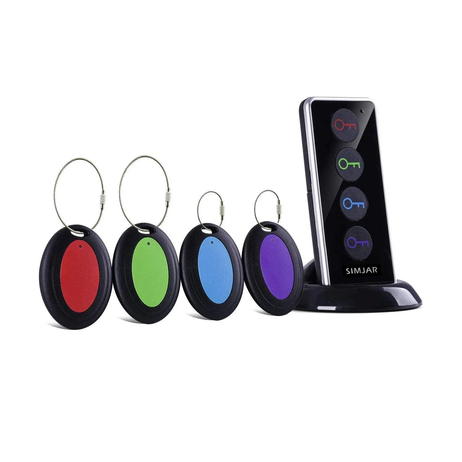 Key Finder with extra 4 Long Chains Up to 131ft Working Range in Open Space Simjar Wireless Remote Control Rf Key Finder Loca