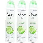 Dove body spray Anti-Perspirant/Anit-Transpirant, pack of 3X250ml/8.5oz, Cucumber & green tea