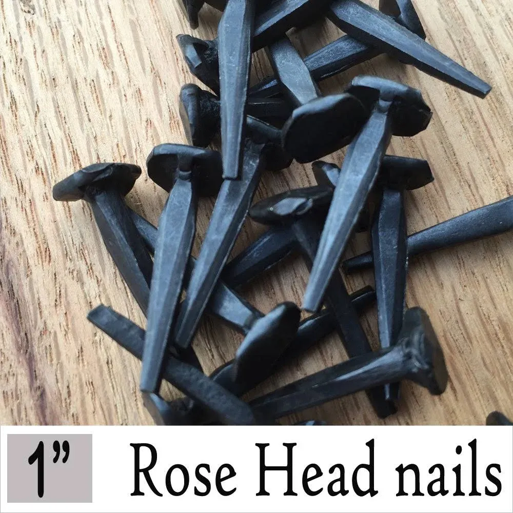 (10) 1" Steel Decorative Antique Wrought Head Nails-Rose Head Nails - 10 Nails