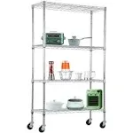 4-Tier Adjustable NSF-Certified Metal Shelf 36L x 14W x 62H Wire Shelving Uni...