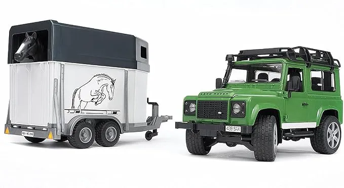 Bruder Land Rover Defender with Horse Trailer