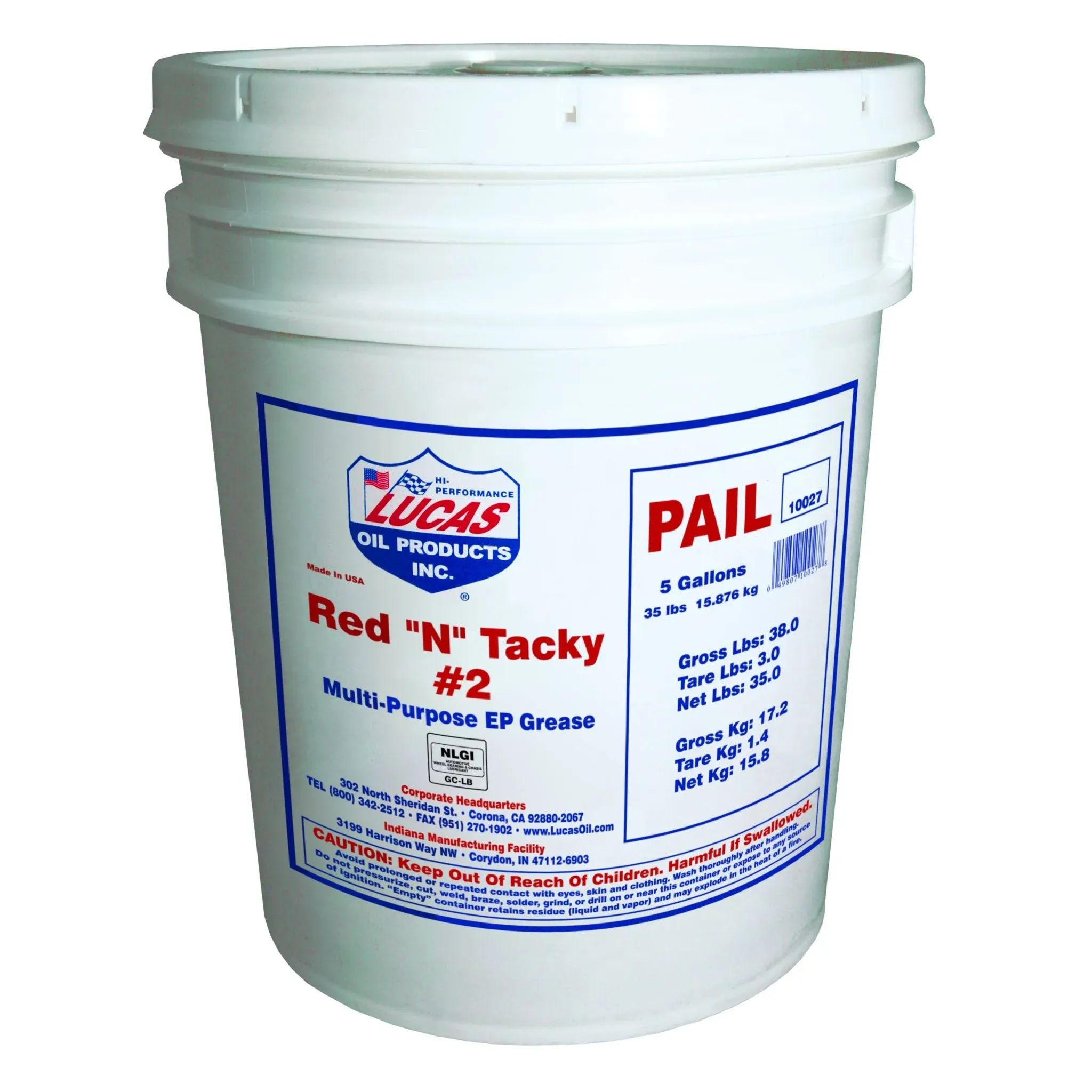 LUCAS OIL 10027-Pk1 Red N Tacky Grease 35 Lb