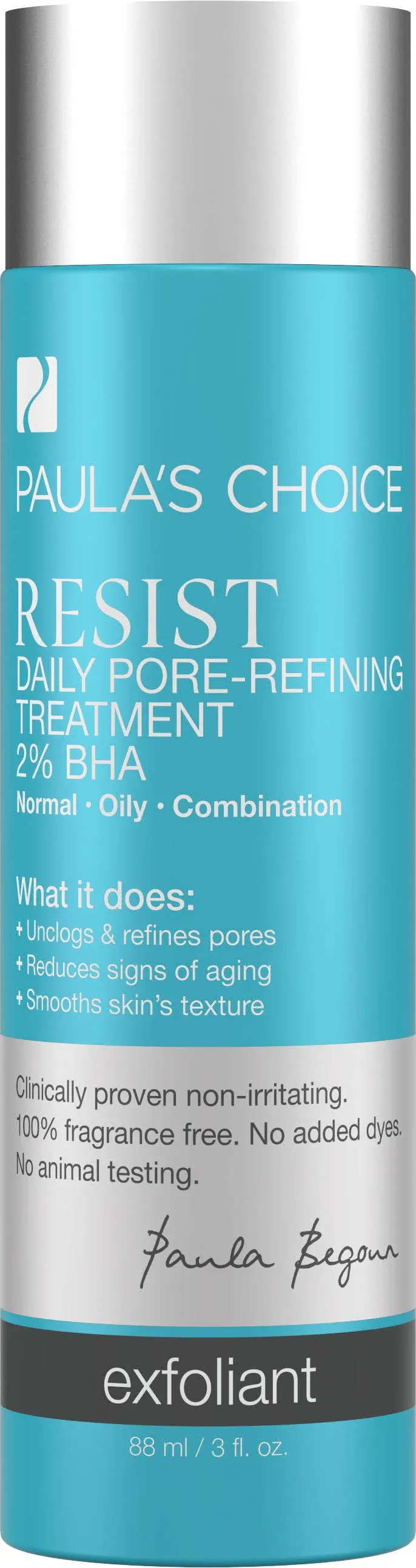 Paula's Choice RESIST Daily Pore-Refining Treatment 2% BHA with Salicylic & Hyaluronic Acid, Blackheads & Large Pore Exfoliant, Oily Skin, 88mL