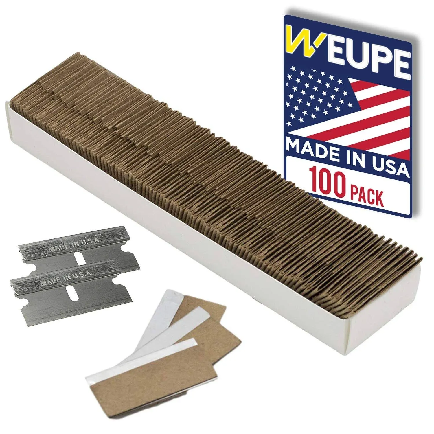 Weupe Razor Blades Utility Single Edge 100 Pack