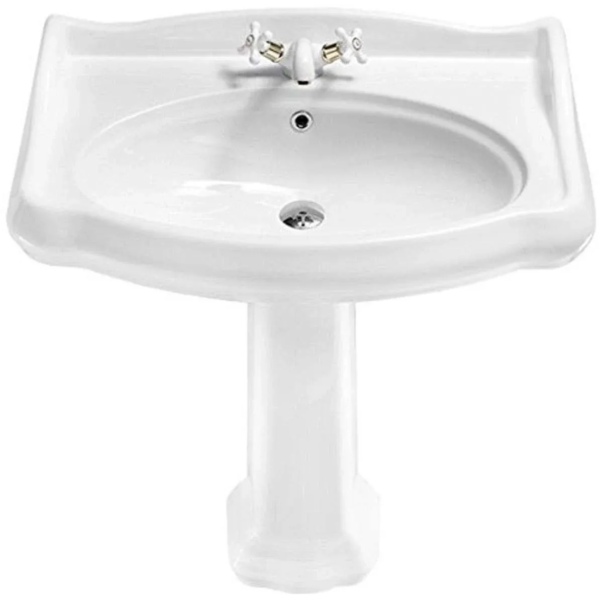 Nameeks 030300-PED CeraStyle 31-1/2" Ceramic Pedestal Bathroom Sink - White / One ...