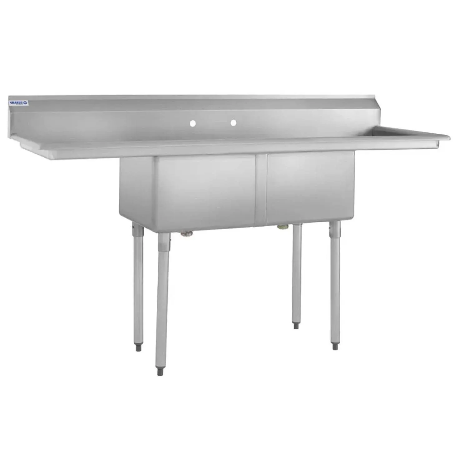 Kratos 29N-006-Commercial NSF 2 Compartment Sink -Commercial NSF 18"Wx18"Lx12"H Bowl Size - (2) 18" Drain Boards