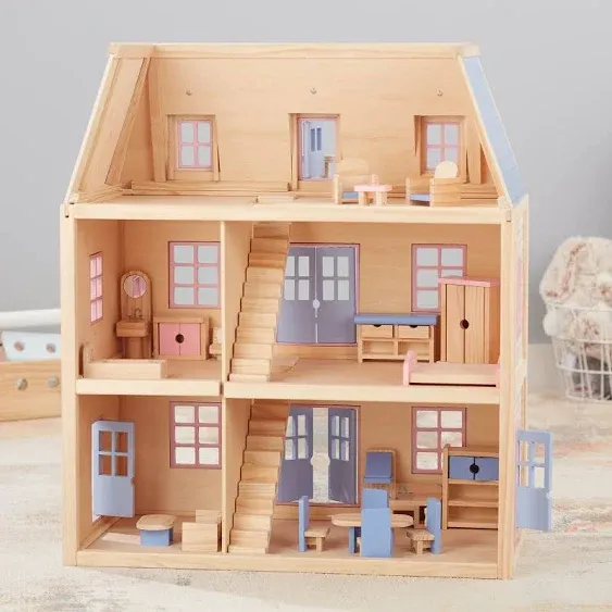 Melissa & Doug Wooden Multi-Level Dollhouse