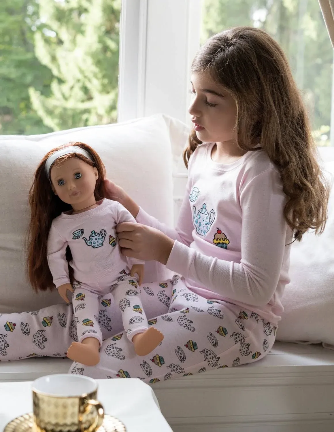 Leveret Matching Girl &amp; Doll Cotton Pajamas