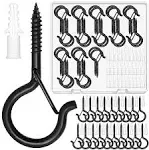 Mckanti 30 Pack Screw Hooks for Outdoor String 30 PCS, 30 - Black 