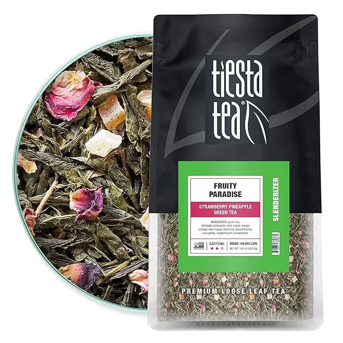 Tiesta Tea Fruity Paradise Loose Leaf Strawberry Pineapple Green Tea