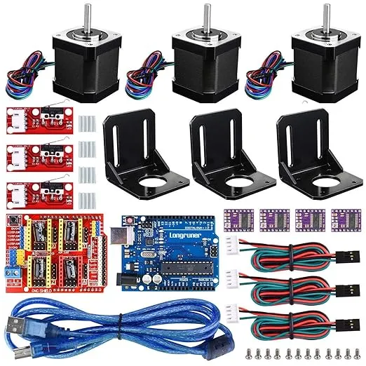 3D Printer CNC Controller Kit: GRBL Shield Board, DRV8825, A4988, Nema17 Motor