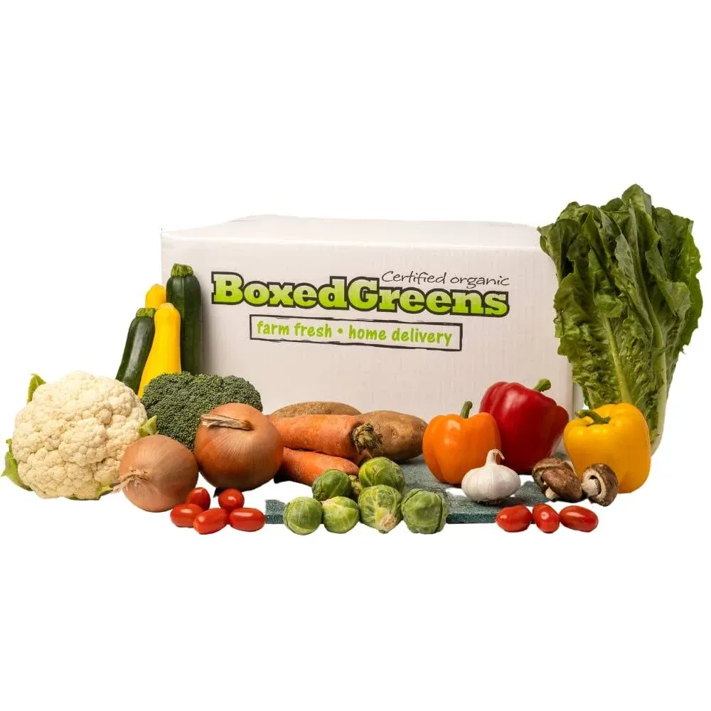 Boxed Greens 20lbs Organic Vegetable Box - Box Includes Cauliflower, Onions ...