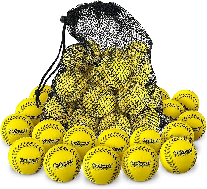 GoSports Mini Foam Baseballs for Pitching Machines and Batting Accuracy Training - 50 Pack