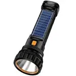 E-SHIDAI Solar/Rechargeable Multi Function 1000 Lumens LED Flashlight, with Emergency Strobe Light and 1200 mAh Battery, Emergency Power Supply and U