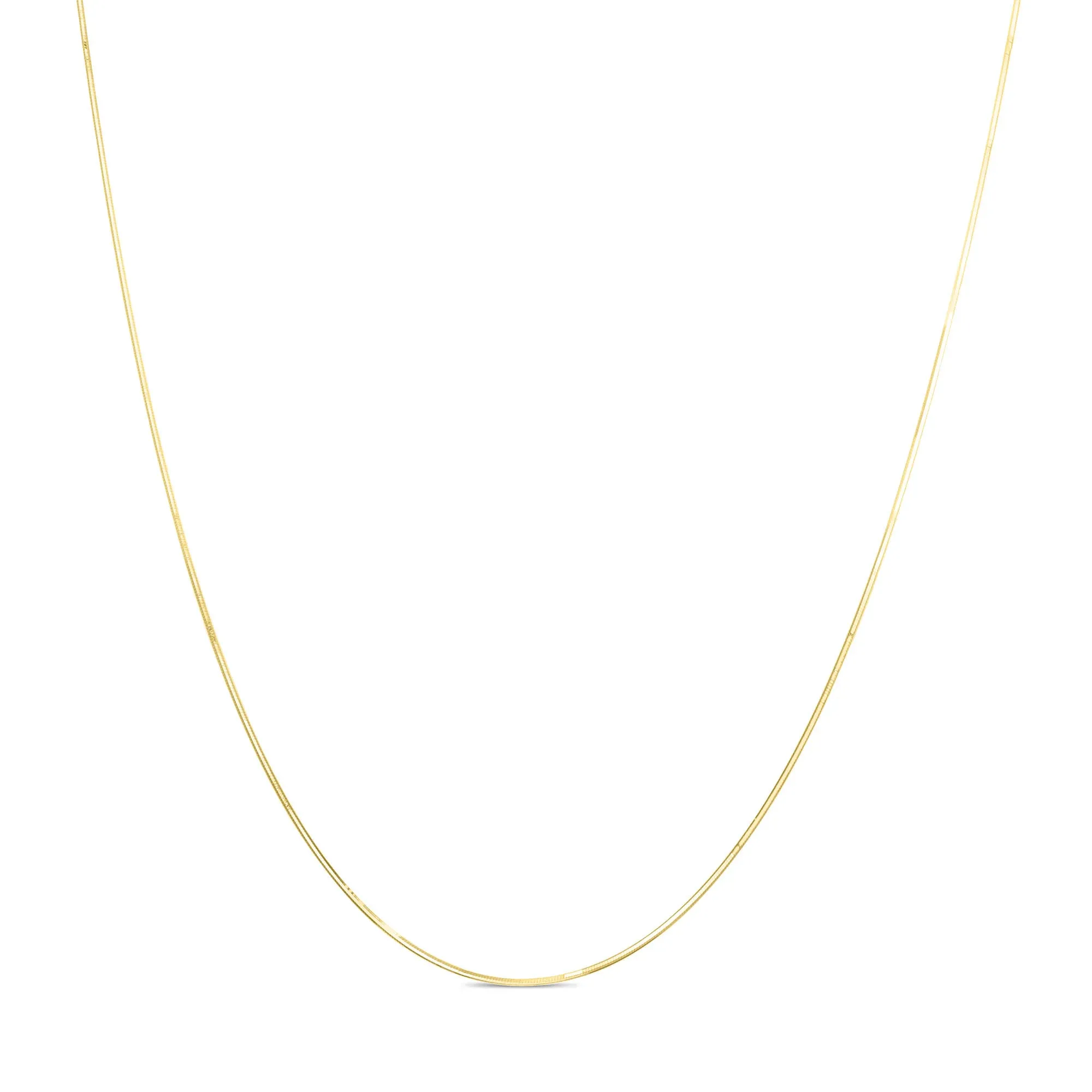 14K Yellow Gold Adjustable Octagonal Snake Chain Necklace, 0.85mm, 22"