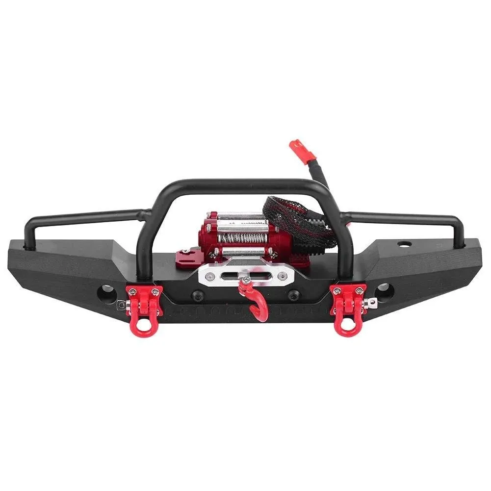 Aluminum Alloy Front Bumper With Winch For T-4 RC Car Crawler Upgrade Accessory