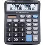 Premium Commercial 12-Digit Large Desktop Calculator with Huge 5-Inch LCD Display Screen, Giant Responsive Buttons, Battery and Solar Powered, Perfect for Home/Office Accounting Finance Use, CD-2776